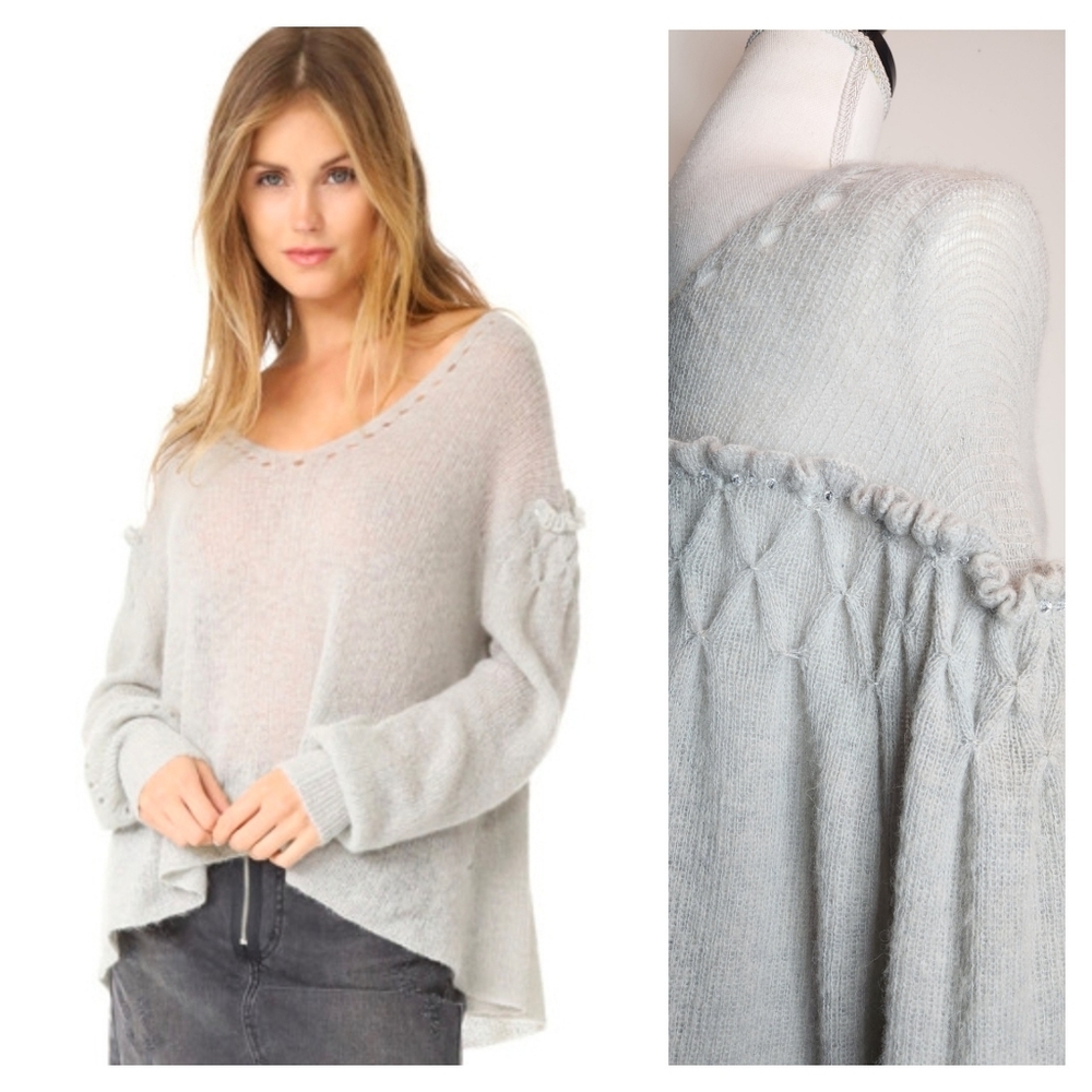 NWOT WILDFOX Sissy Embellished Alpaca Knit Wool Pullover Sweater | Size XS
